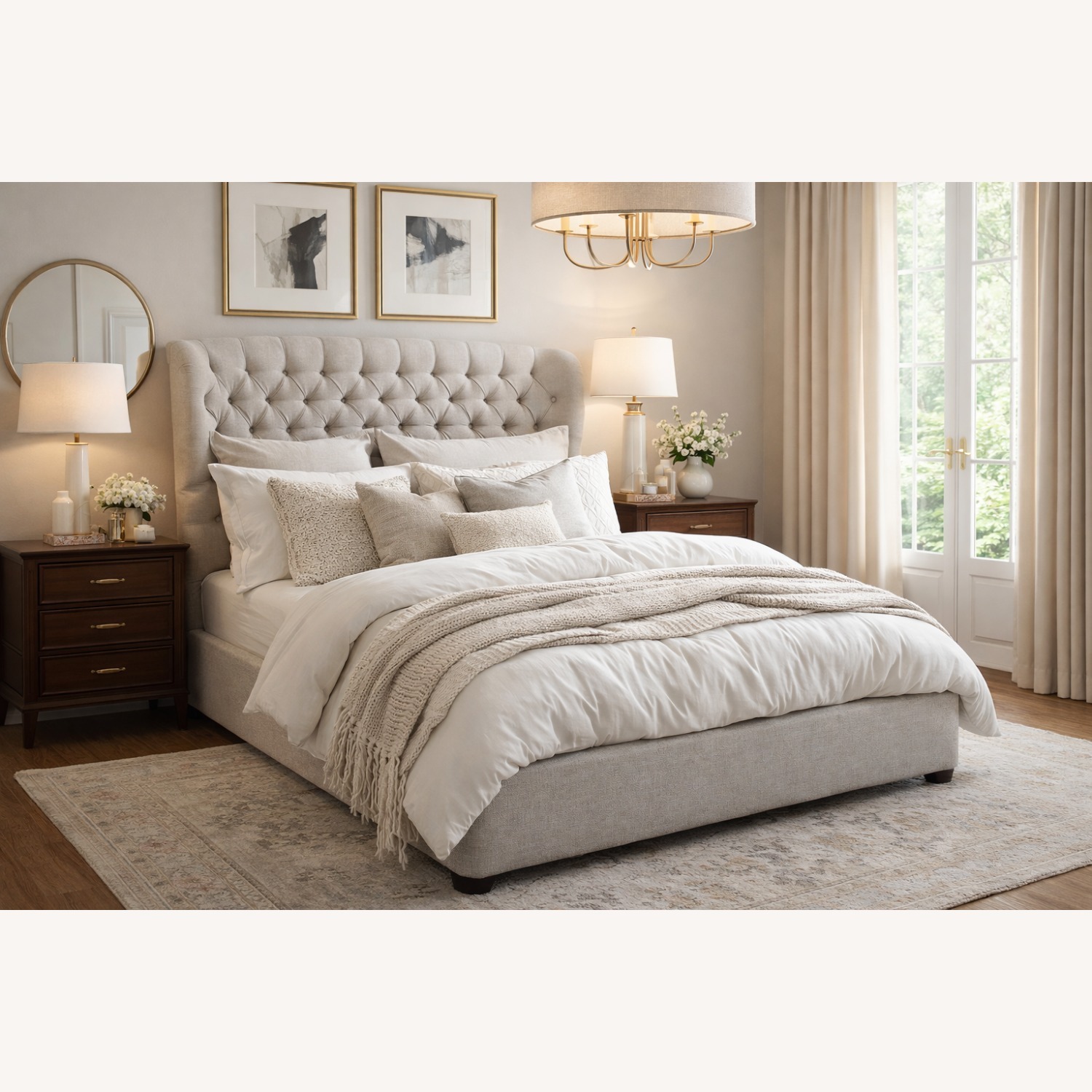 Arhaus Tufted Wingback Upholstered Bed — King - image-17
