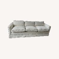 Vintage/Antique White Fabric 3+ Seater Sofa