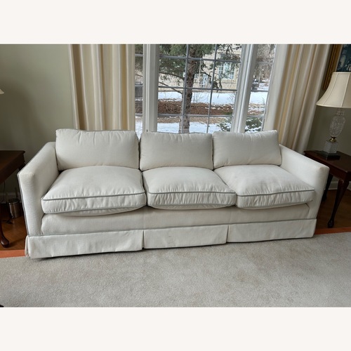 Used Vintage/Antique White Fabric 3+ Seater Sofa for sale on AptDeco