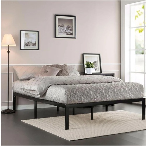 Used Full Metal Platform Bed Frame with Wooden Slats for sale on AptDeco