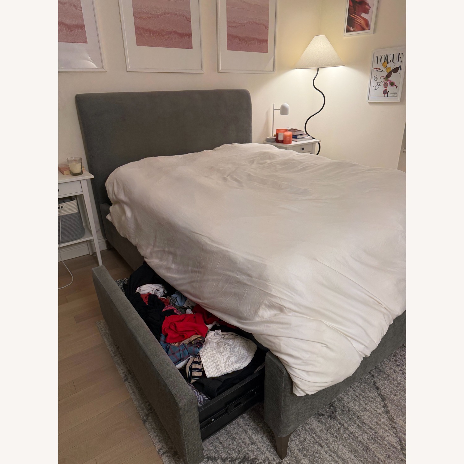 West Elm Andes Side Storage Bed, Mineral Gray Performance Velvet - image-3