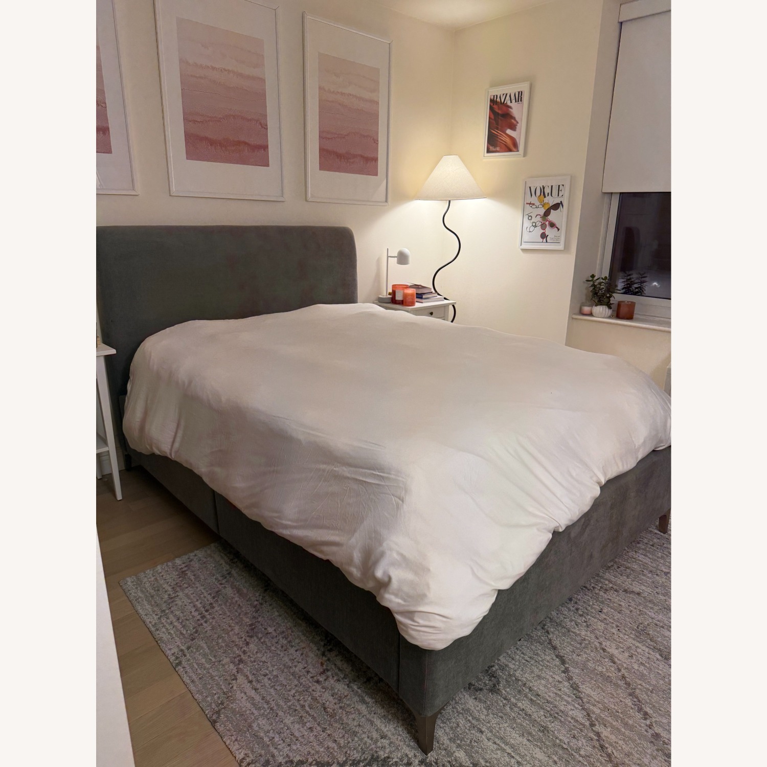 West Elm Andes Side Storage Bed, Mineral Gray Performance Velvet - image-1