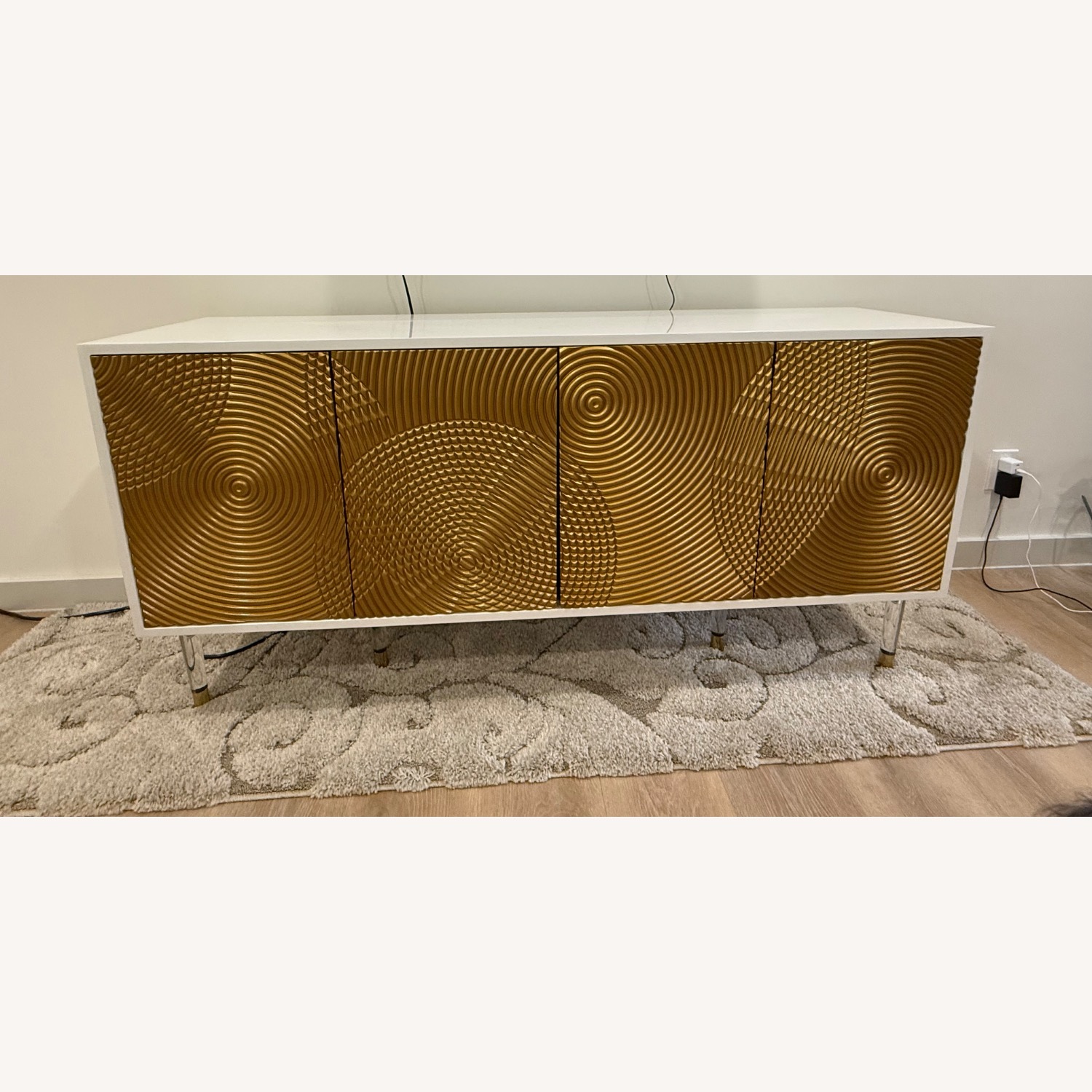 White & Gold Sideboard, Credenza, Tv Console - image-1