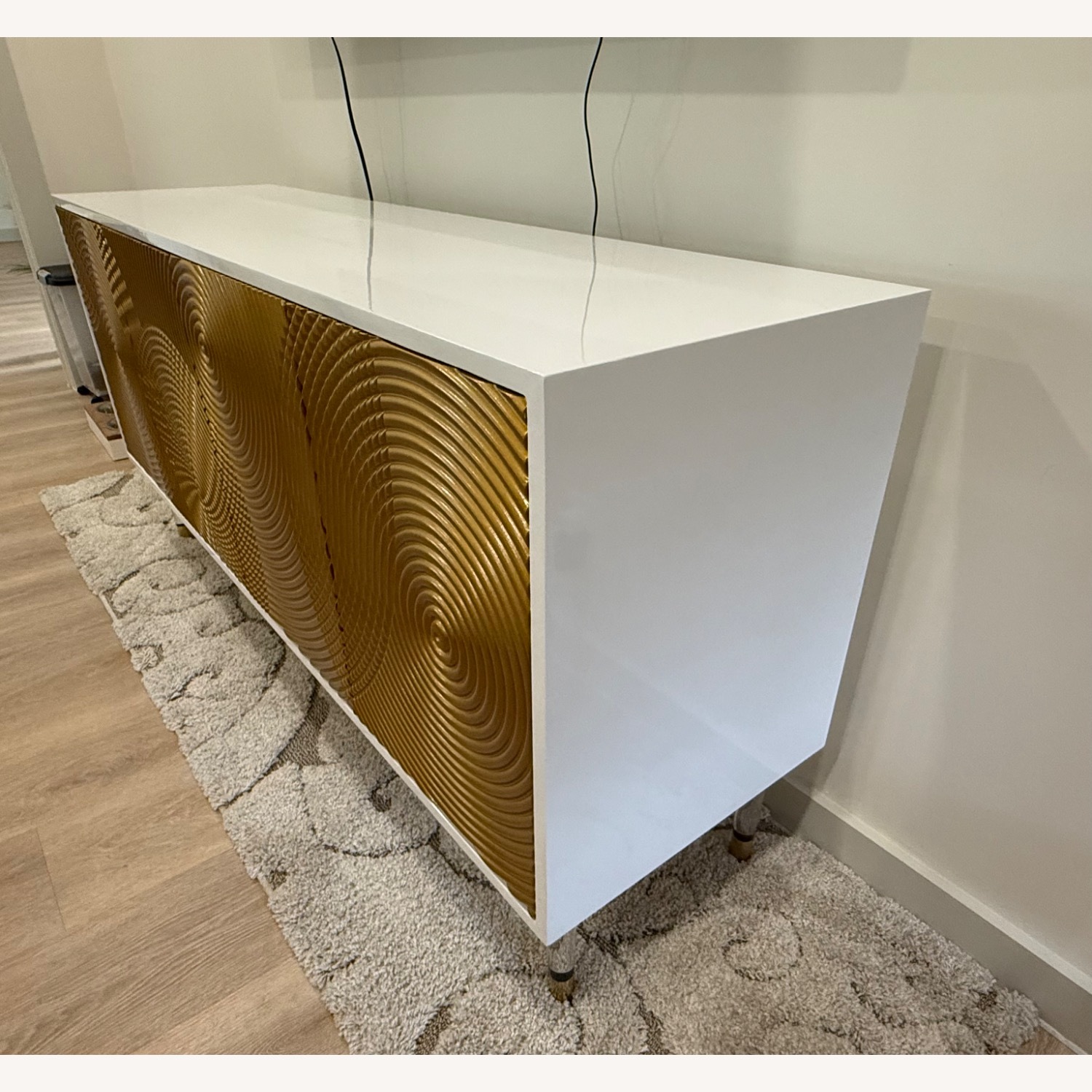 White & Gold Sideboard, Credenza, Tv Console - image-2
