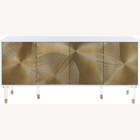 White & Gold Sideboard, Credenza, Tv Console