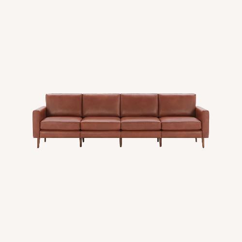 Used Burrow Nomad Dark Brown Leather 4 Piece Sectional for sale on AptDeco