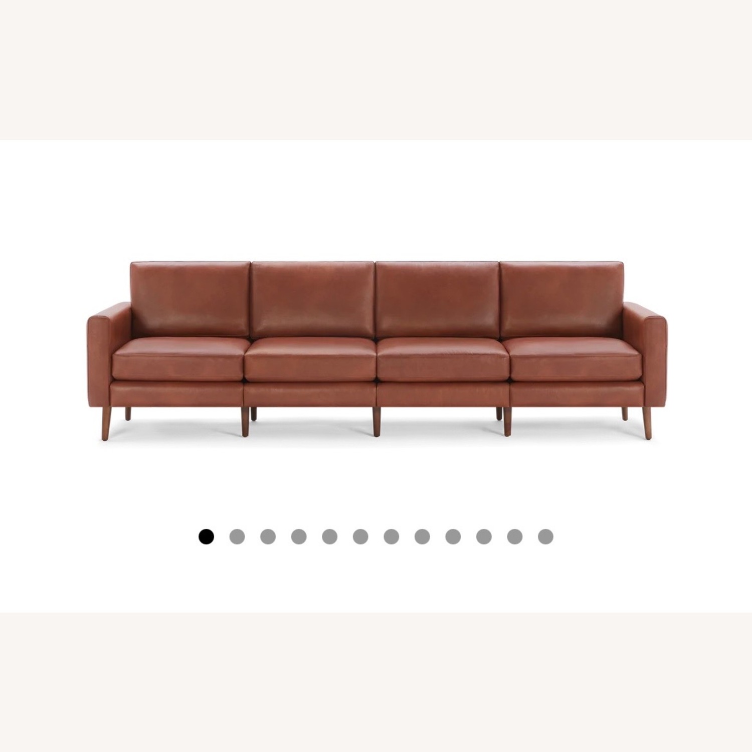 Burrow Nomad Dark Brown Leather 4 Piece Sectional - image-1