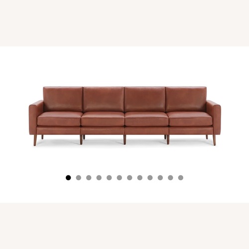 Used Burrow Nomad Dark Brown Leather 4 Piece Sectional for sale on AptDeco