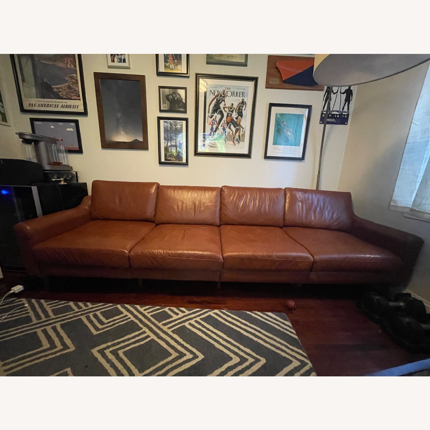 Burrow Nomad Dark Brown Leather 4 Piece Sectional - image-2