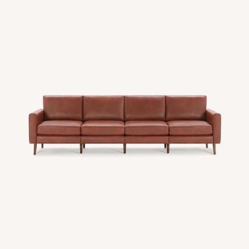 Used Burrow Nomad Dark Brown Leather 4 Piece Sectional for sale on AptDeco