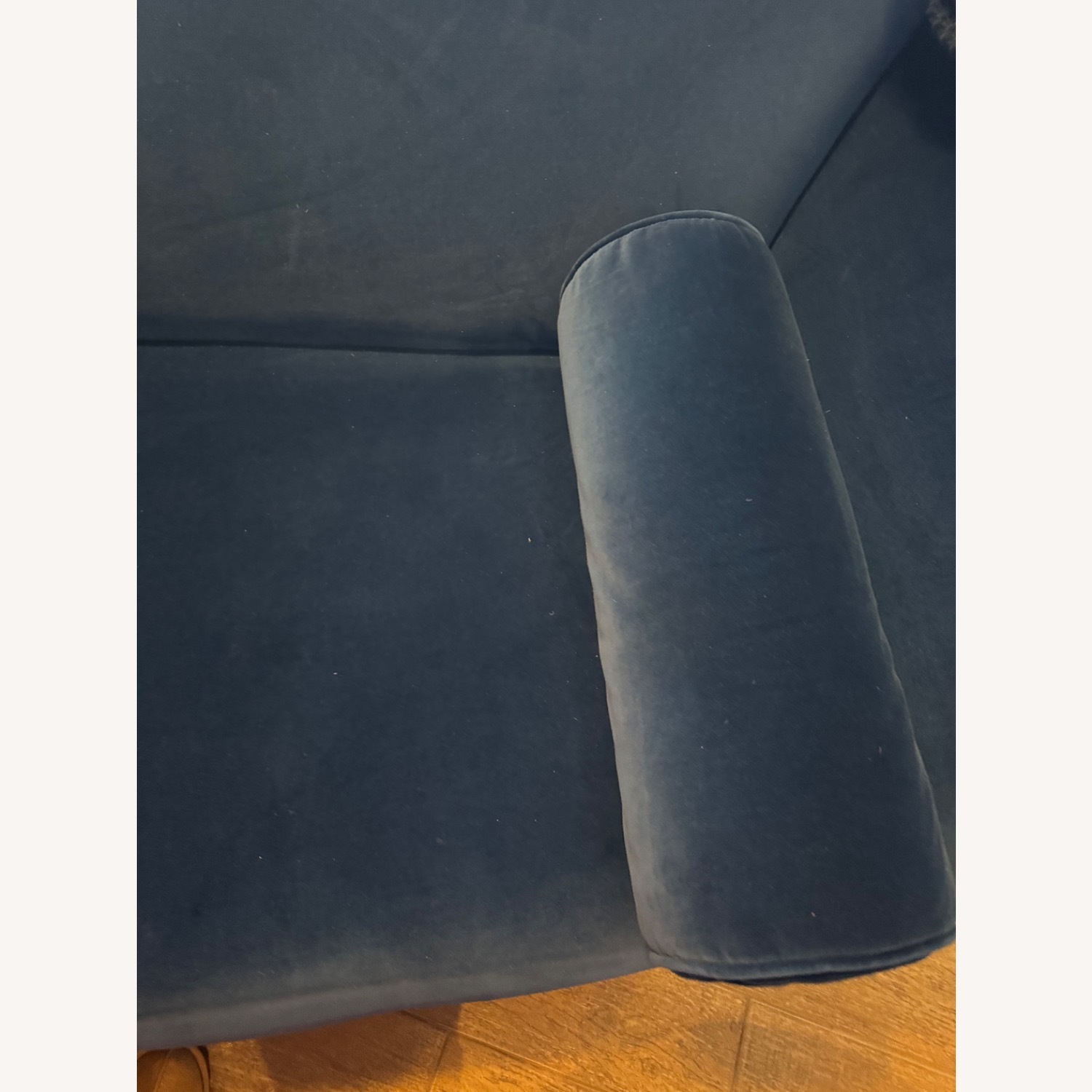 Designer Vintage Blue Velvet Unique Sofa - image-5