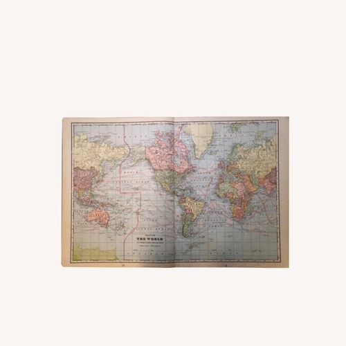 Used 1901 Antique World Map  for sale on AptDeco