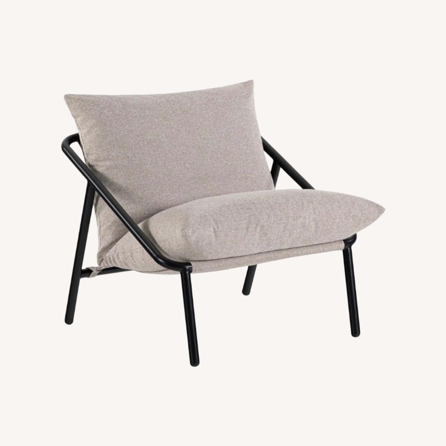 Ayatt Modern Metal Frame Sling Accent Armchair - image-0