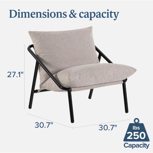 Used Ayatt Modern Metal Frame Sling Accent Armchair for sale on AptDeco