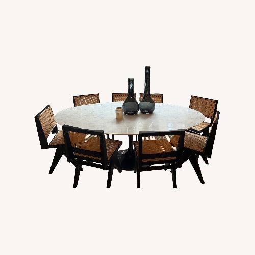 Used White Marble Dining Table for sale on AptDeco