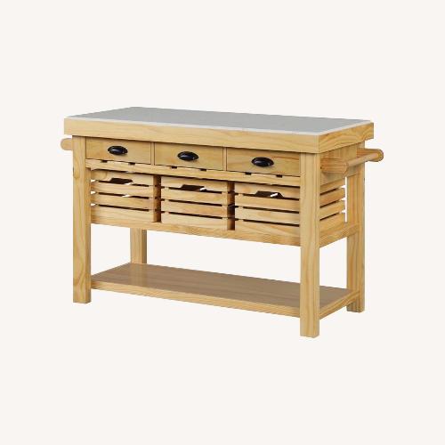 Used Vintage/Antique Natural Wood Kitchen Island for sale on AptDeco