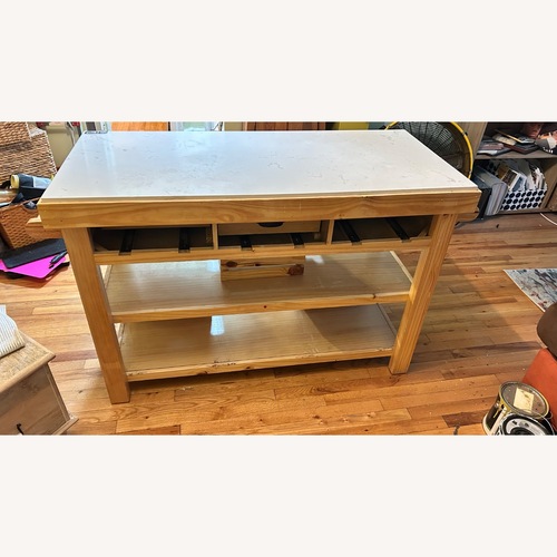 Used Vintage/Antique Natural Wood Kitchen Island for sale on AptDeco