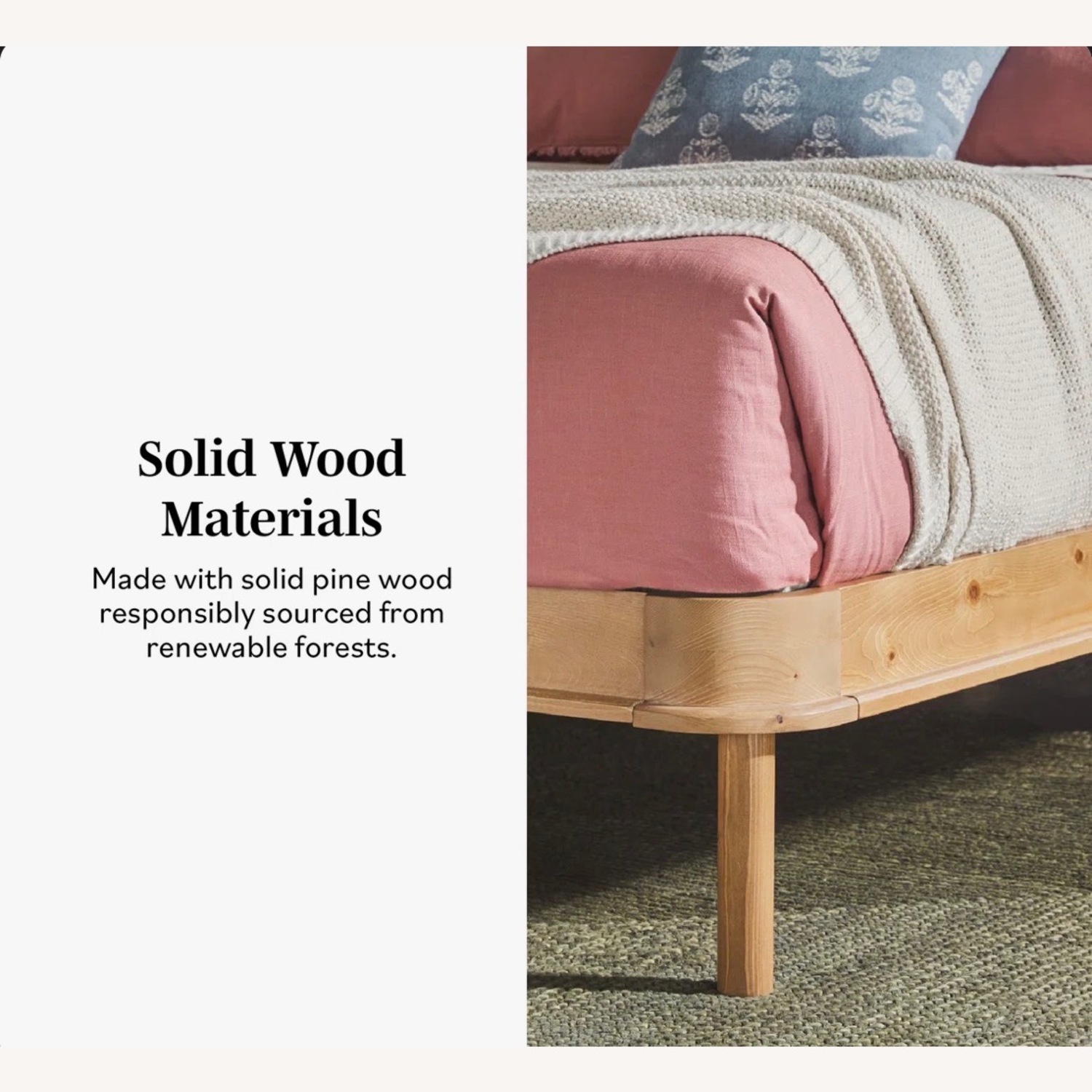 Hokku Designs Natural Wood Queen Bed - image-3