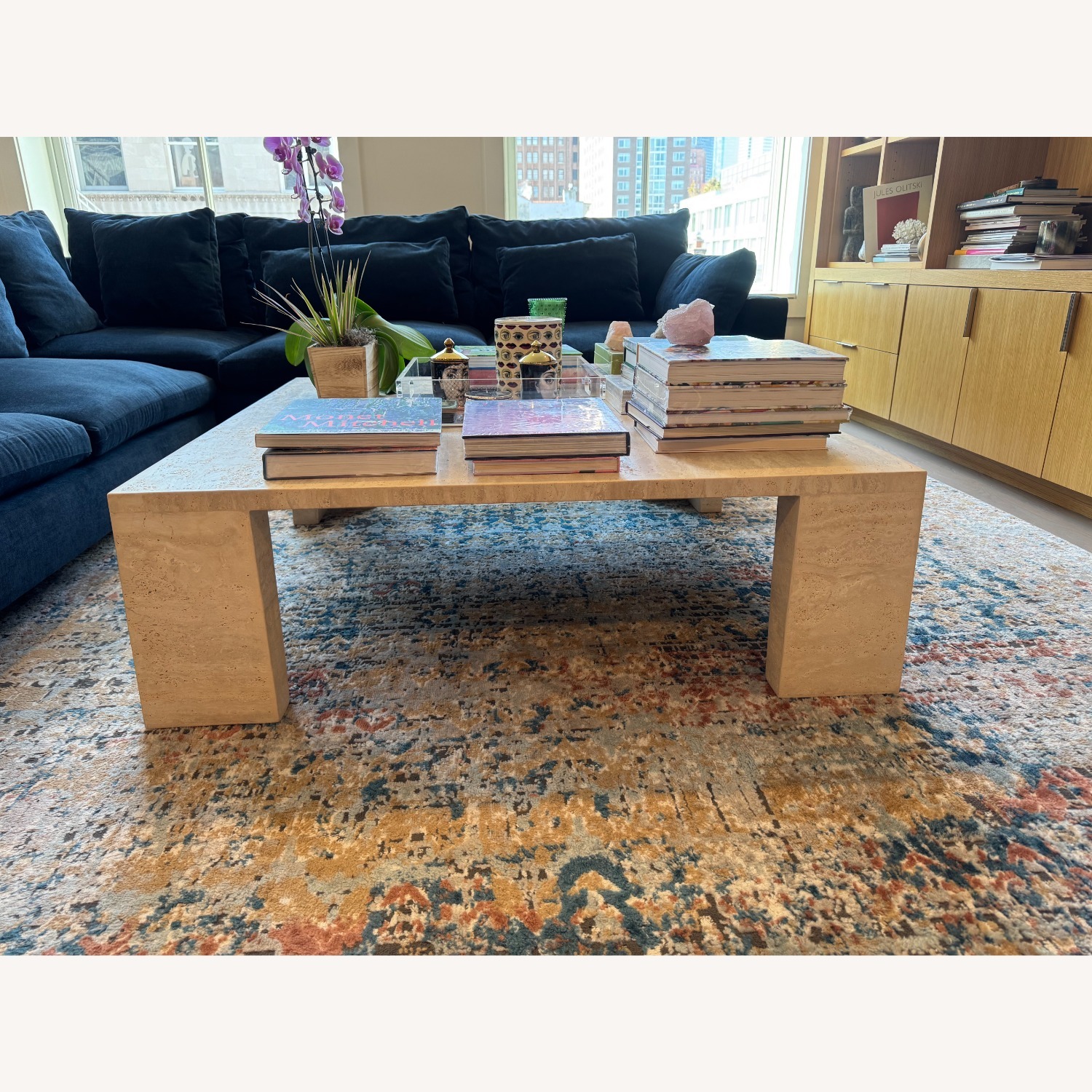 Restoration Hardware Wyeth Travertine Coffee Table - image-2