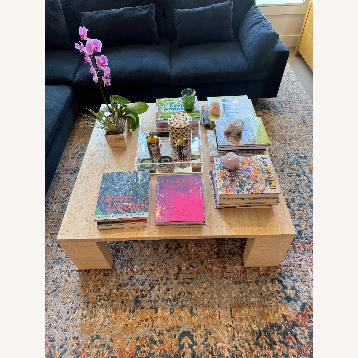 Restoration Hardware Wyeth Travertine Coffee Table - image-3