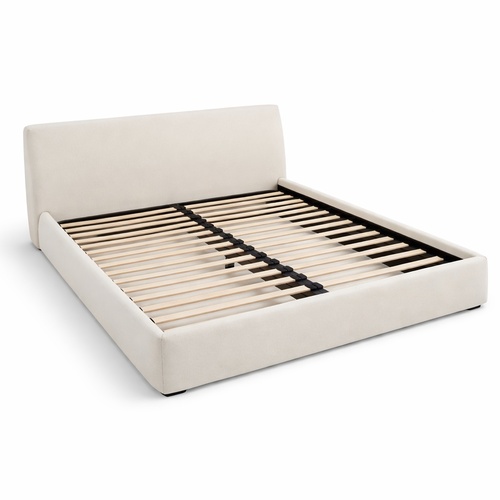 Used Rove Concepts Ophelia White Fabric Queen Bed for sale on AptDeco