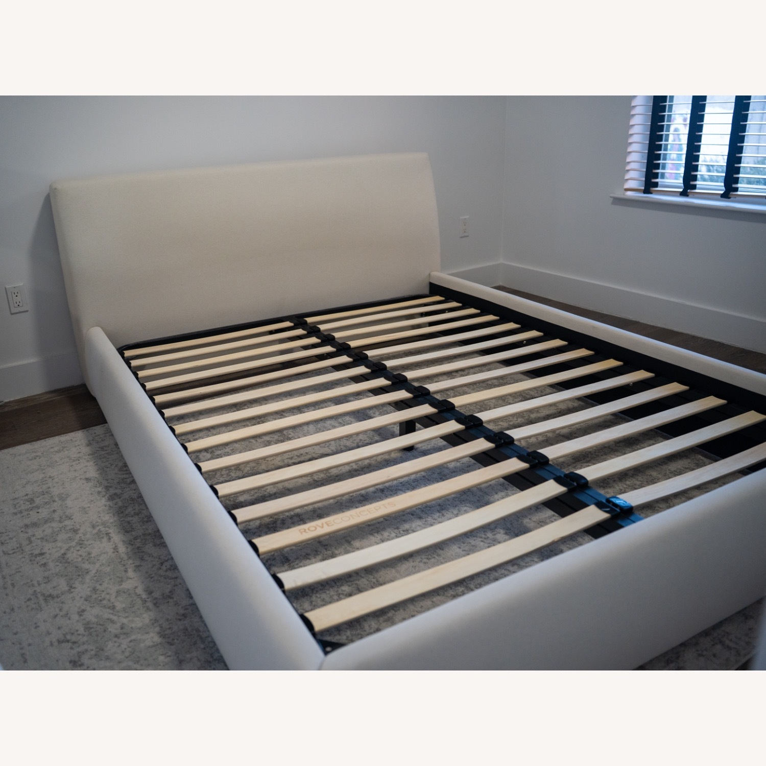 Rove Concepts Ophelia White Fabric Queen Bed - image-1