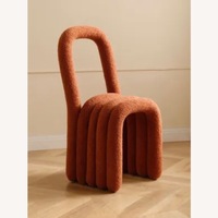 Light Brown Boucle Accent Chair