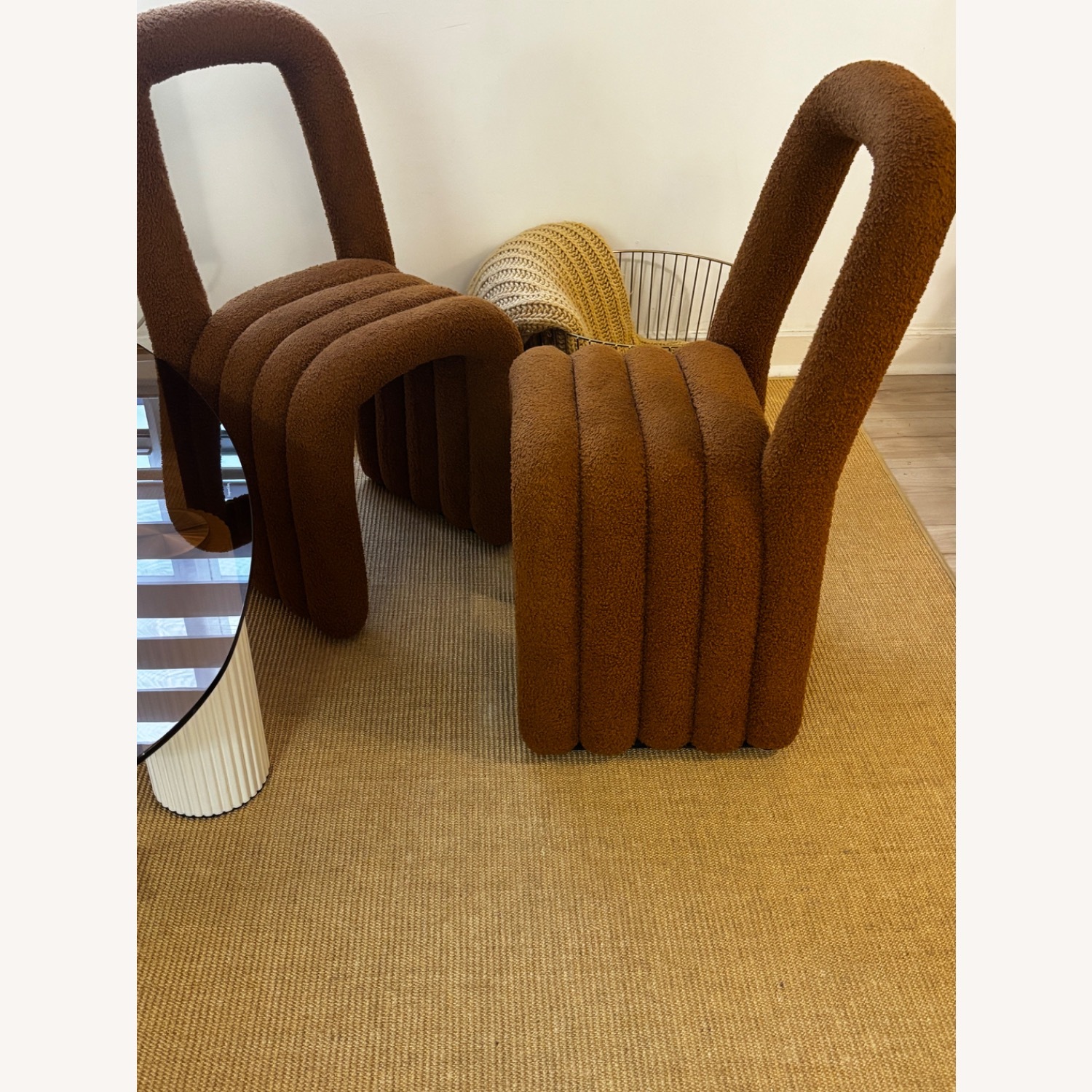 Light Brown Boucle Accent Chair - image-1