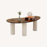 Litfad Dark Brown Glass Coffee Table