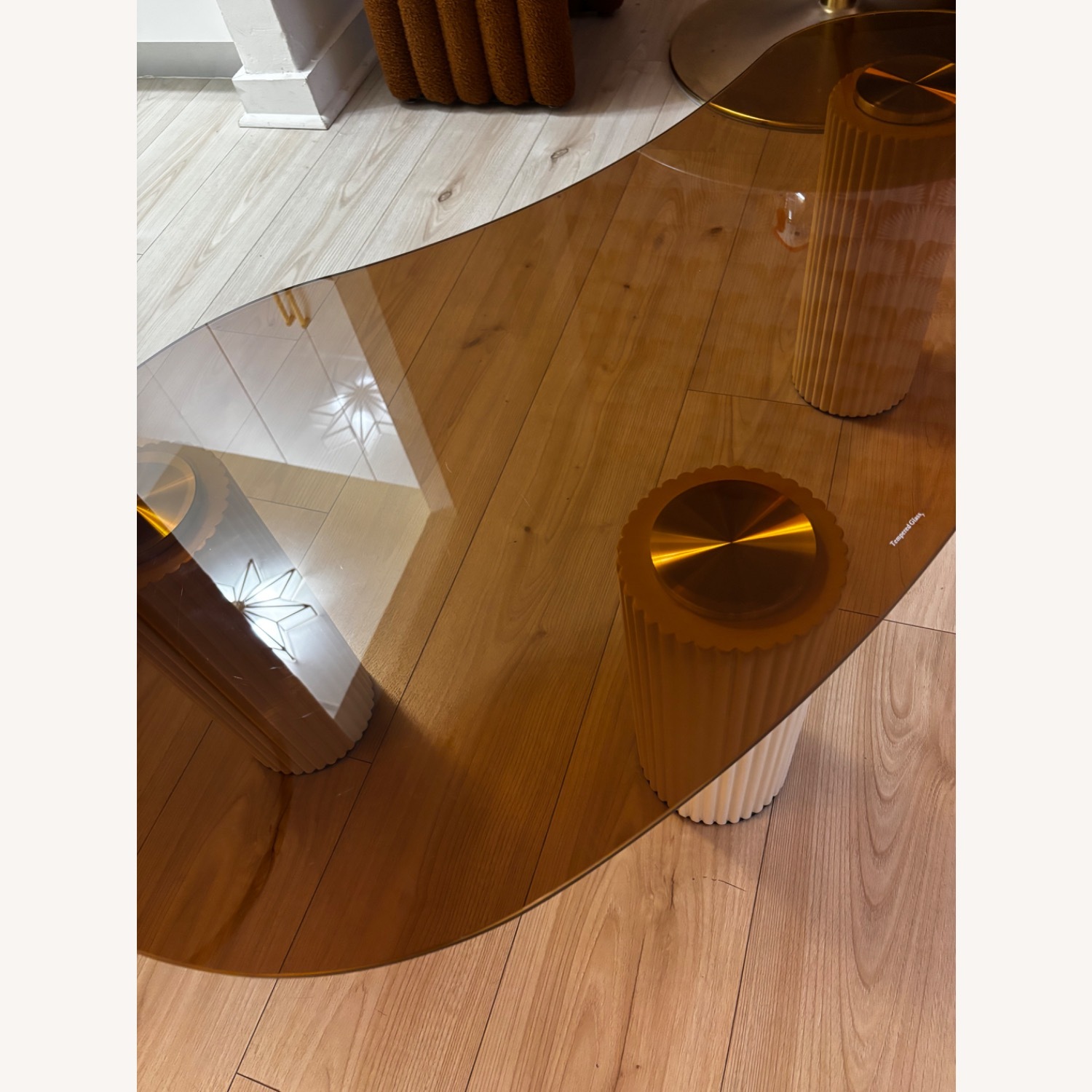 Litfad Dark Brown Glass Coffee Table - image-1