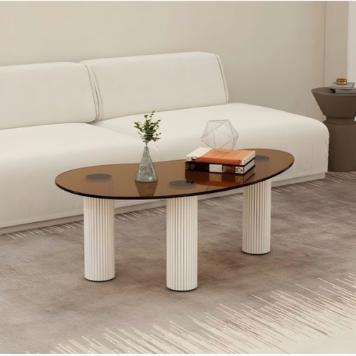 Used Litfad Dark Brown Glass Coffee Table for sale on AptDeco