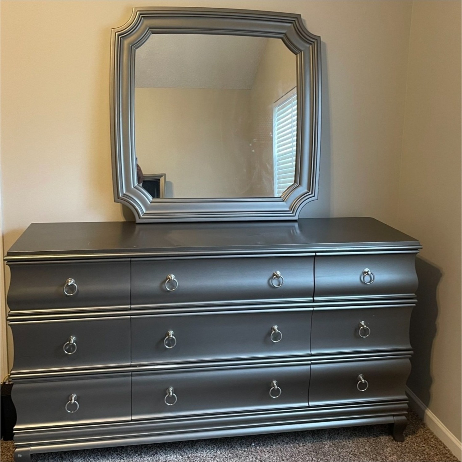 Alexi Light Gray Wall Mirror - image-2