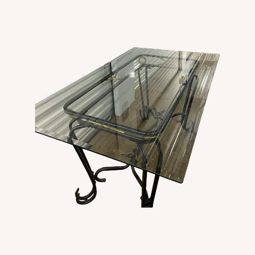 Used Metal Glass Top Console Table for sale on AptDeco