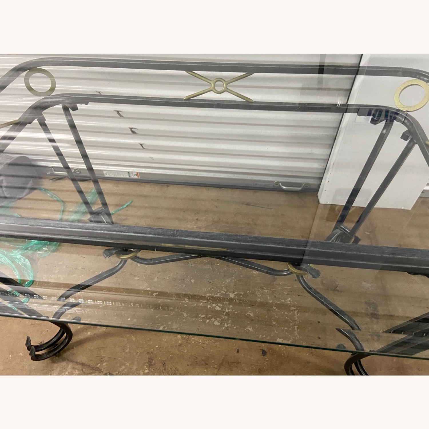 Metal Glass Top Console Table - image-2