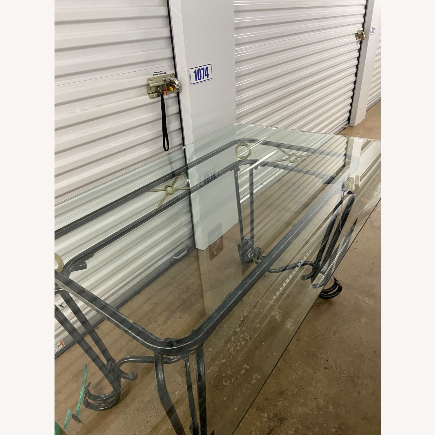 Metal Glass Top Console Table - image-3