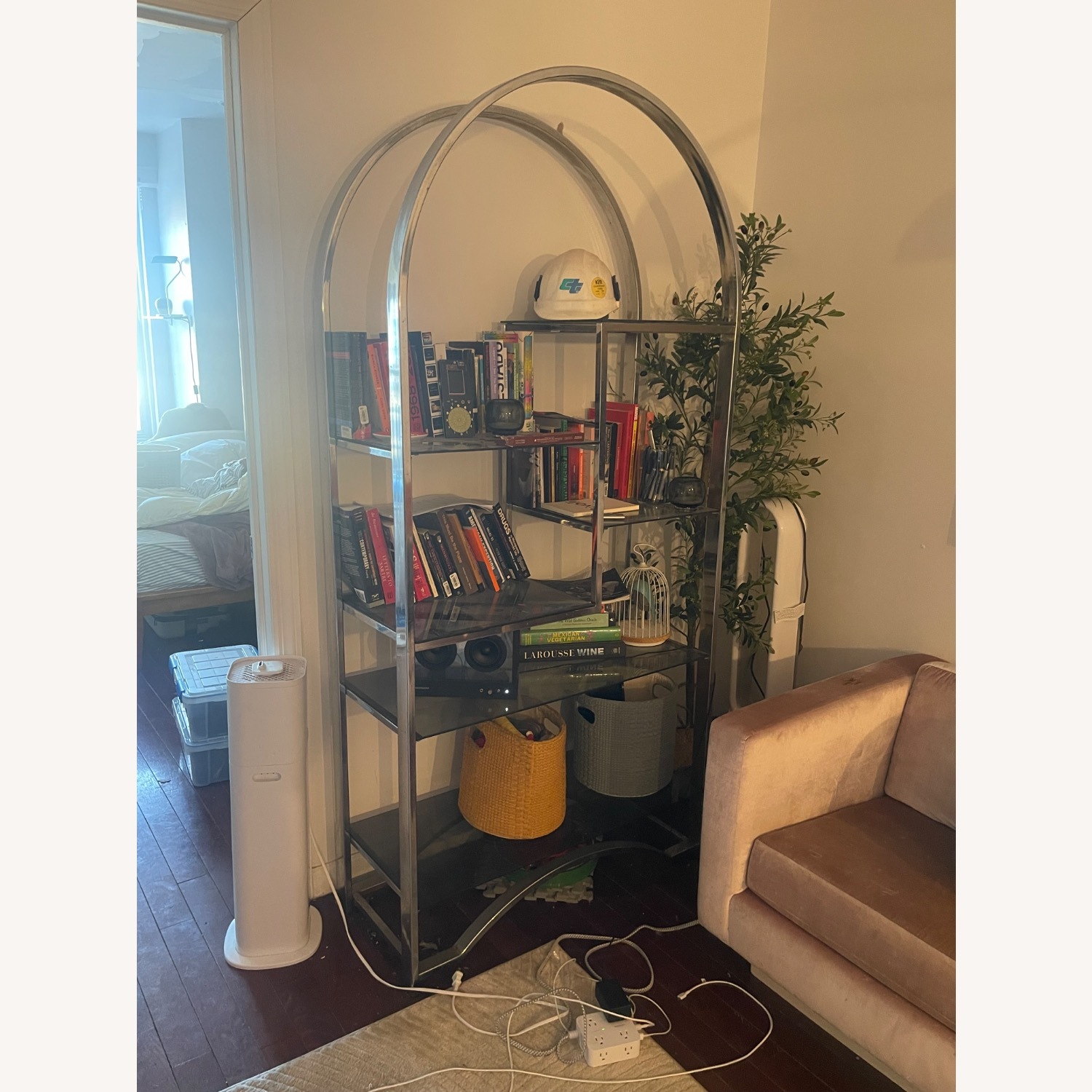 1970s Silver Chrome Arc Shelf - image-1