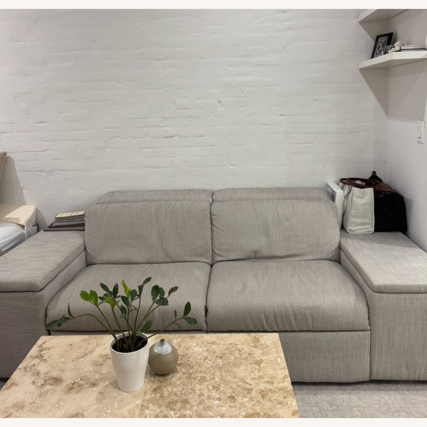 West Elm Enzo Reclining Sofa with Storage - image-2
