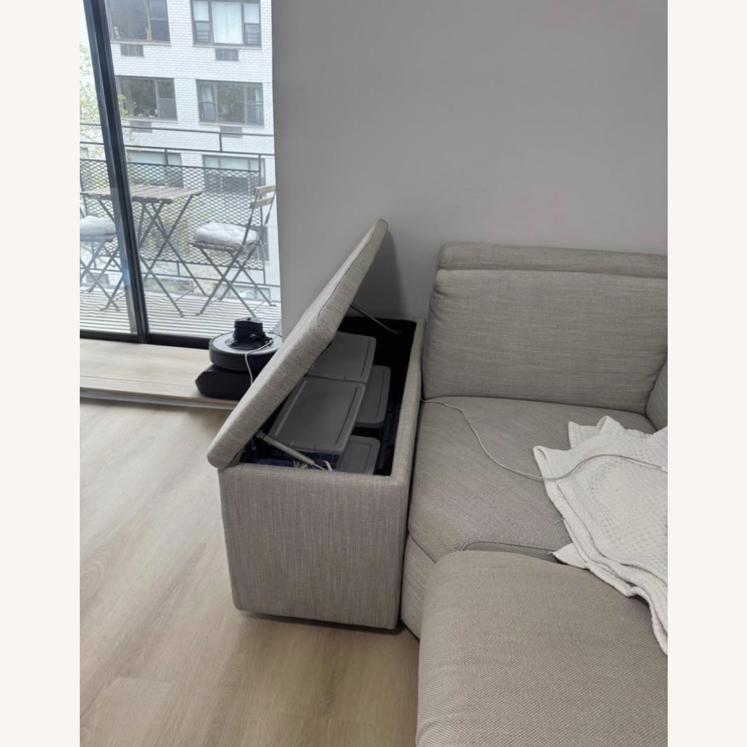 West Elm Enzo Reclining Sofa with Storage - image-8