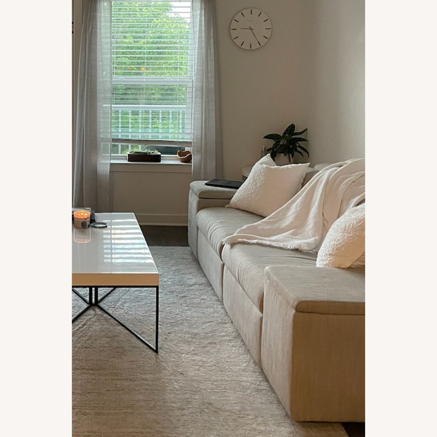 West Elm Enzo Reclining Sofa with Storage - image-7