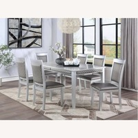 Dinec Silver Wood Dining 6 Chairs+Table