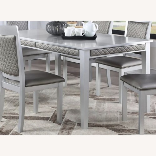 Used Dinec Silver Wood Dining 6 Chairs+Table for sale on AptDeco