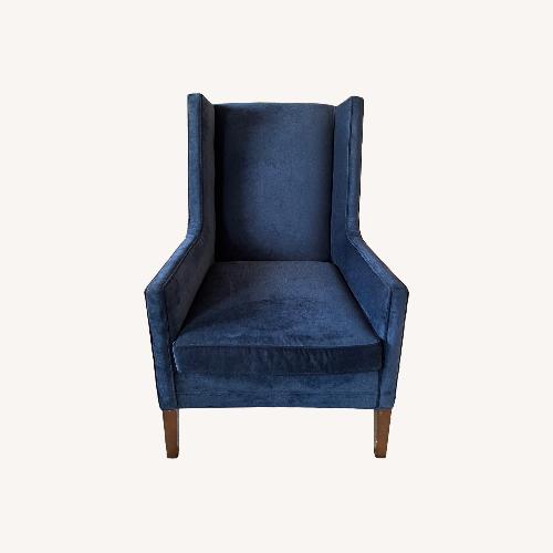 Used Mitchell Gold + Bob Williams Blue Velvet Armchair for sale on AptDeco