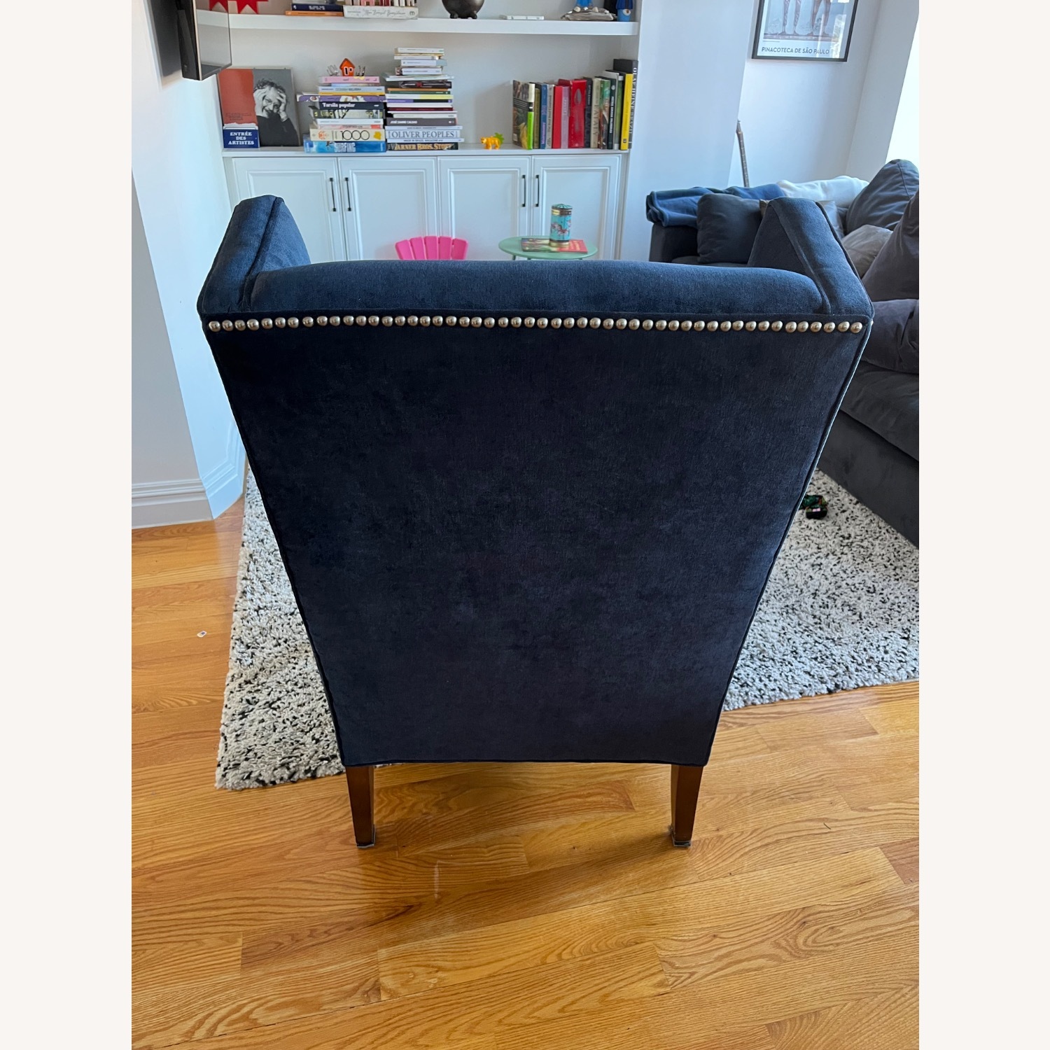 Mitchell Gold + Bob Williams Blue Velvet Armchair - image-3