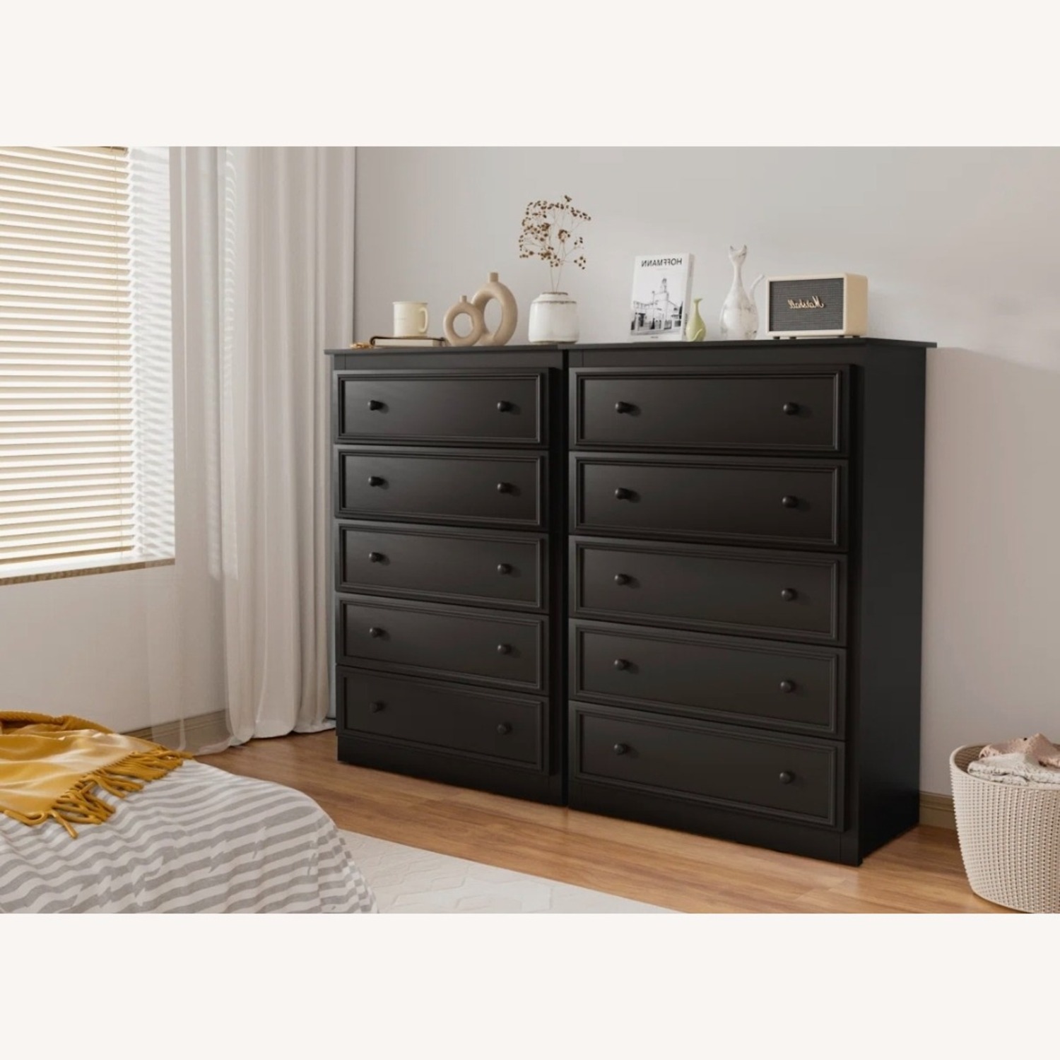 China Furniture & Arts Black Wood Chest - image-1