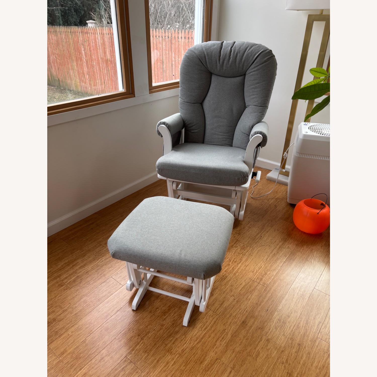 Dutailier Light Gray Fabric Nursing Chair - image-1