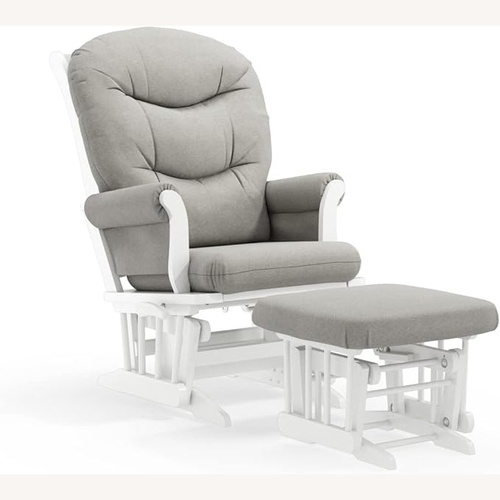 Used Dutailier Light Gray Fabric Nursing Chair for sale on AptDeco