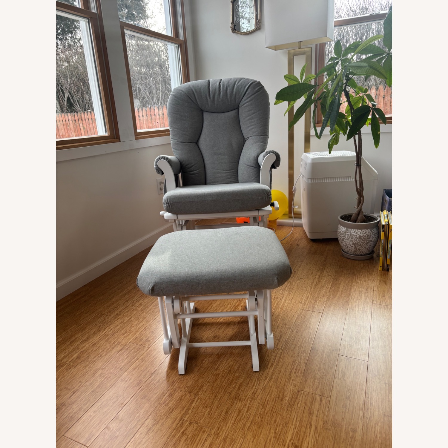 Dutailier Light Gray Fabric Nursing Chair - image-3