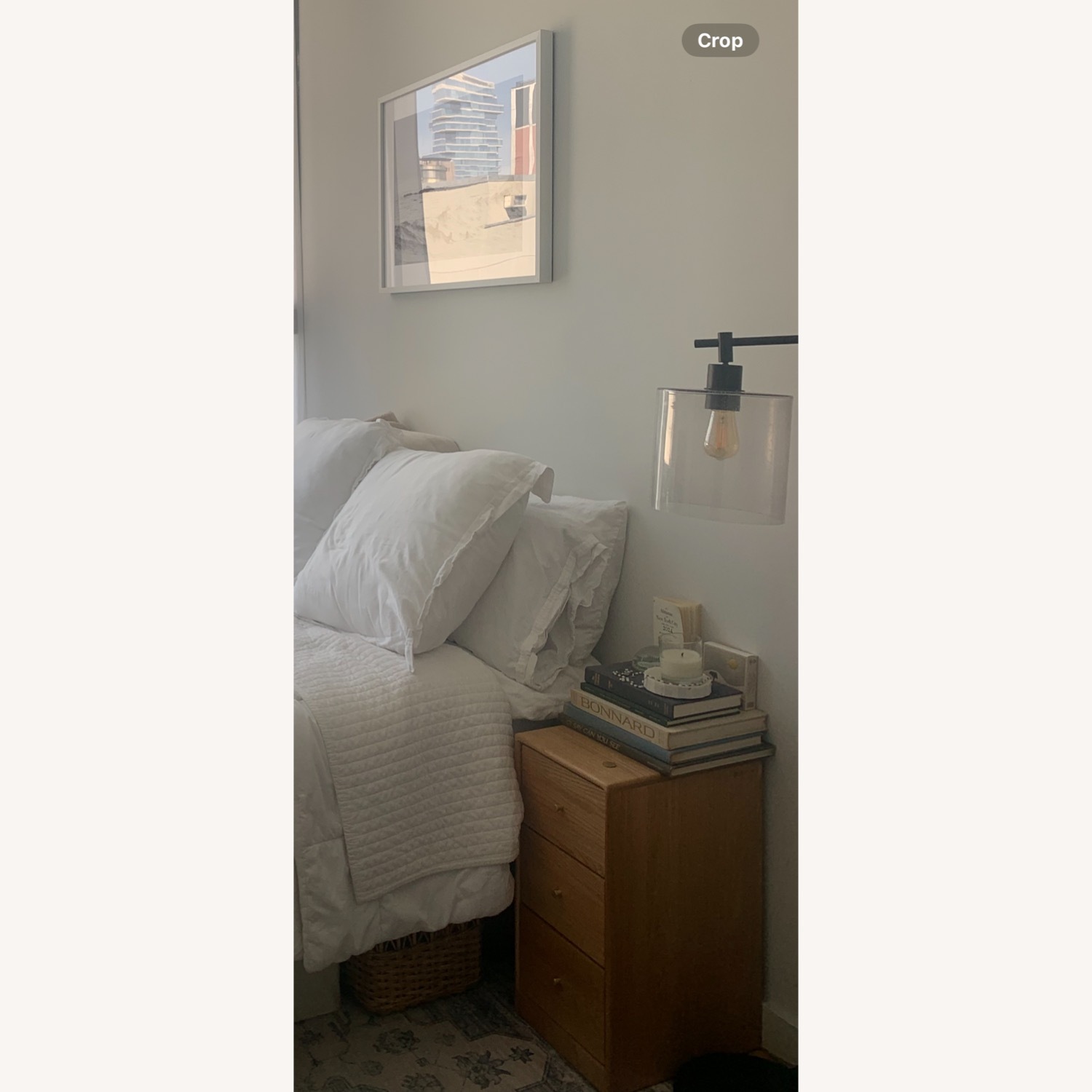 Solid Oak Natural Wood Nightstand - 3 Drawers - image-4