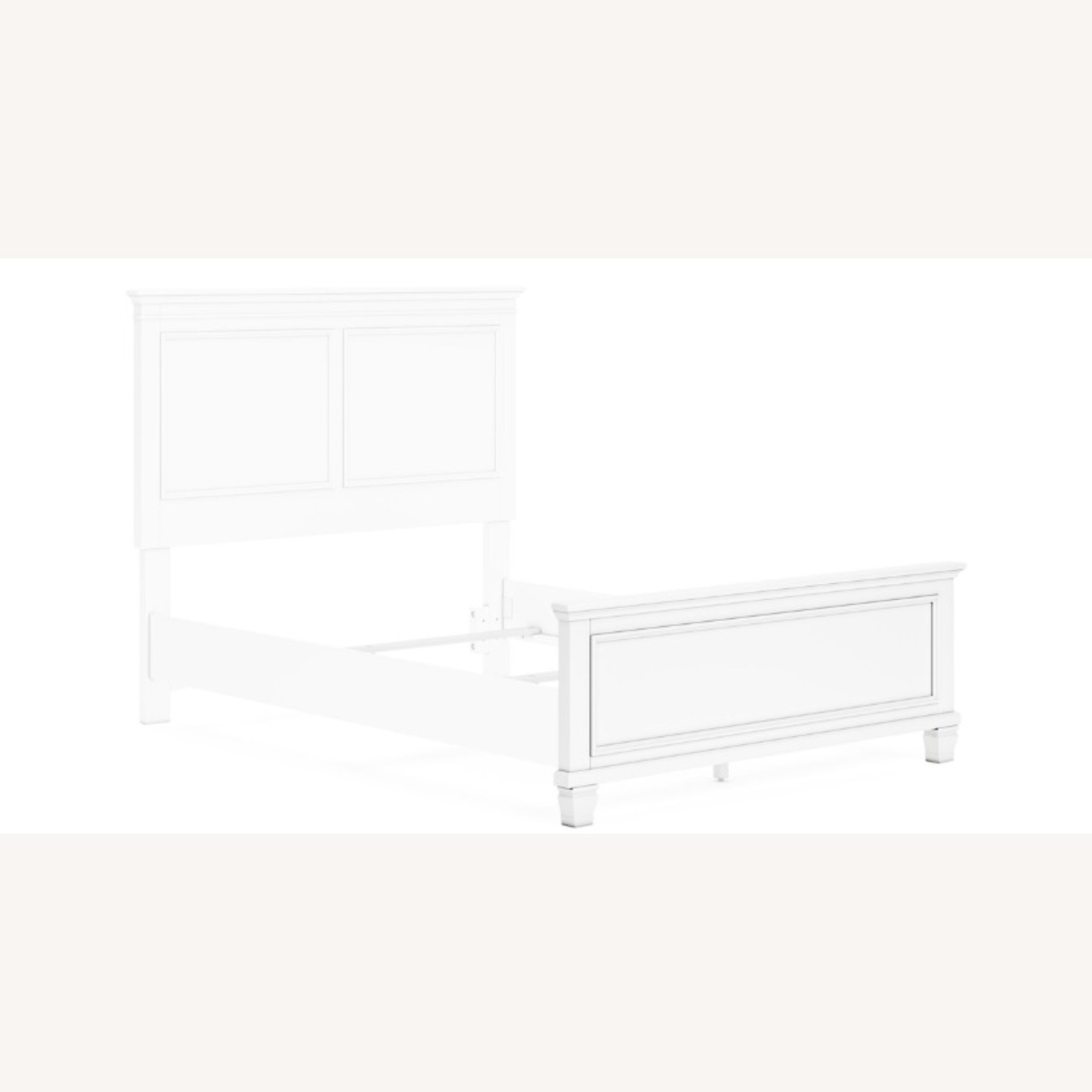 Ashely Furniture White Wood Full Bed, Headboard, Footboard - image-1