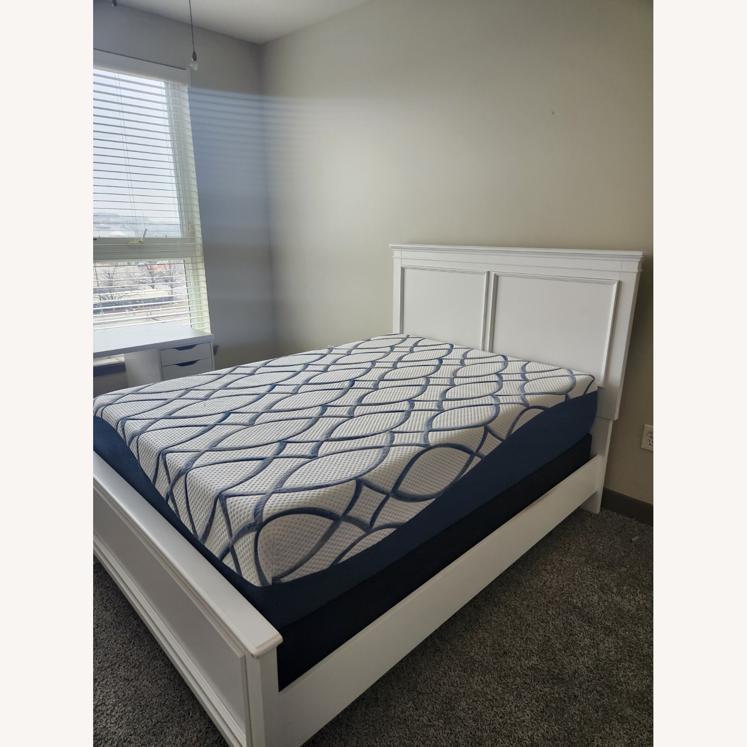 Ashely Furniture White Wood Full Bed, Headboard, Footboard - image-3